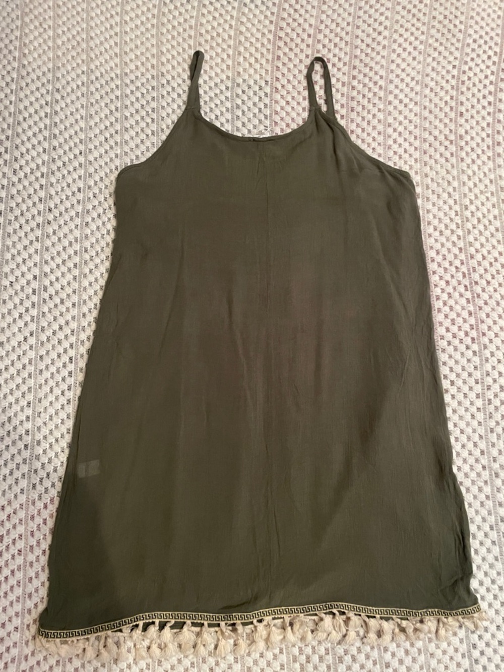 NWT Spence Sage Green Embroidered Tassel Dress Size 10 Boho Cottagecore - Picture 8 of 13